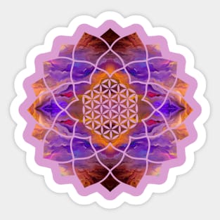 Flower of Life in Lotus - Painted texture Sticker